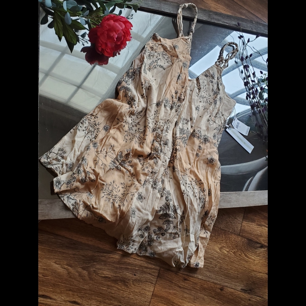 NWT O'Neill Floral Beachy Linen Sun Dress - Picture 2 of 9
